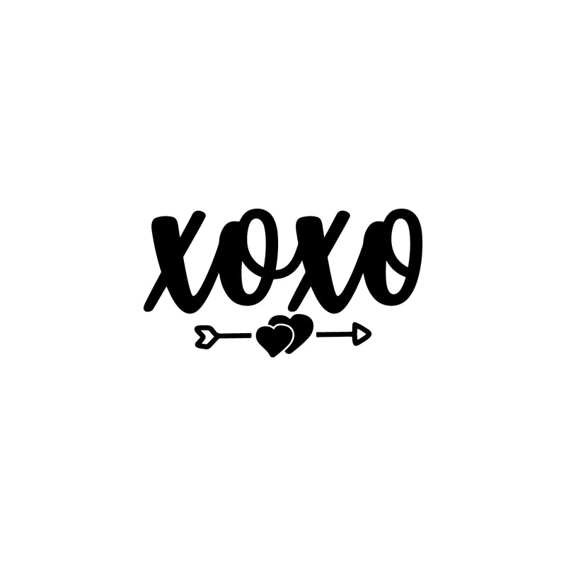 Vinyl Wall Art Decal - XOXO - 3" x 6" - Trendy Kisses & Hugs Quote Heart Design Sticker For Bedroom Mirror Notebooks Laptops Mugs Thermos Cars Bumper Valentine's Day Decor 1