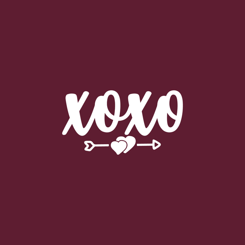 Vinyl Wall Art Decal - XOXO - 3" x 6" - Trendy Kisses & Hugs Quote Heart Design Sticker For Bedroom Mirror Notebooks Laptops Mugs Thermos Cars Bumper Valentine's Day Decor 1