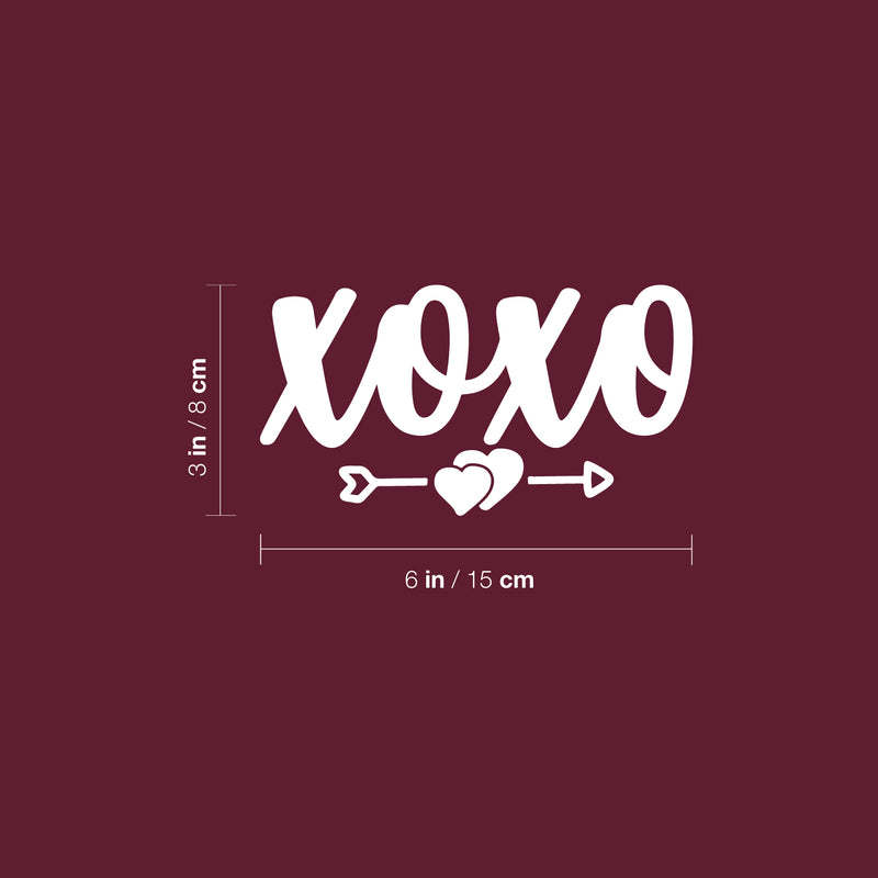 Vinyl Wall Art Decal - XOXO - 3" x 6" - Trendy Kisses & Hugs Quote Heart Design Sticker For Bedroom Mirror Notebooks Laptops Mugs Thermos Cars Bumper Valentine's Day Decor 4