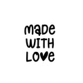 Vinyl Wall Art Decal - Made With Love - - Modern Lovely Inspirational Quote Sticker For Home Bedroom Family Living Room Playroom Kids Room Kindergarten Decor 1