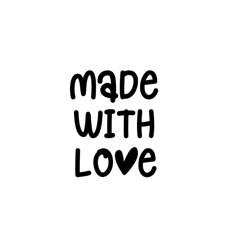 Vinyl Wall Art Decal - Made With Love - 20" x 16.5" - Modern Lovely Inspirational Quote Sticker For Home Bedroom Family Living Room Playroom Kids Room Kindergarten Decor 1