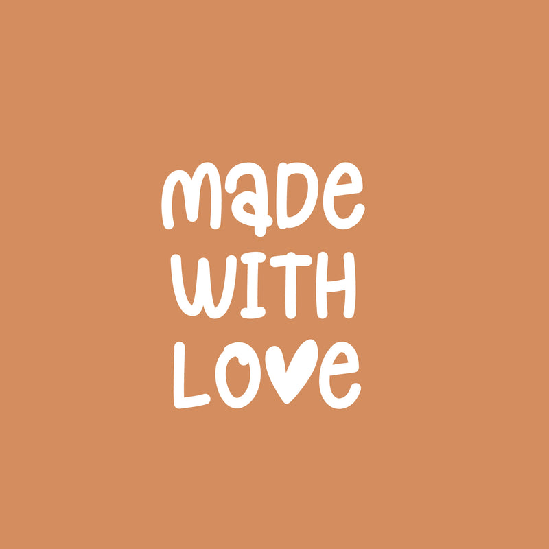 Vinyl Wall Art Decal - Made With Love - 20" x 16.5" - Modern Lovely Inspirational Quote Sticker For Home Bedroom Family Living Room Playroom Kids Room Kindergarten Decor 1