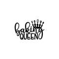 Vinyl Wall Art Decal - Baking Queen - Modern Inspirational Quote Crown Design Sticker For Home Bedroom Family Room Kitchen Dining Room Restaurant Decor 1