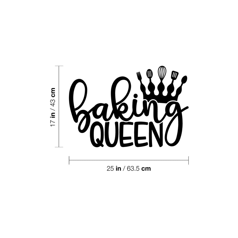 Vinyl Wall Art Decal - Baking Queen - 17" x 25" - Modern Inspirational Quote Crown Design Sticker For Home Bedroom Family Room Kitchen Dining Room Restaurant Decor 4