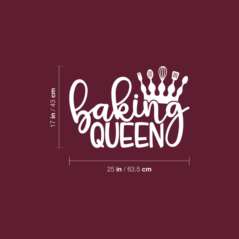 Vinyl Wall Art Decal - Baking Queen - 17" x 25" - Modern Inspirational Quote Crown Design Sticker For Home Bedroom Family Room Kitchen Dining Room Restaurant Decor 4