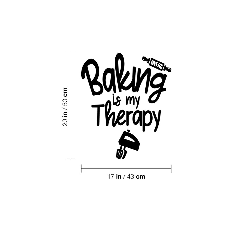 Vinyl Wall Art Decal - Baking Is My Therapy - Trendy Funny Quote Electric Mixer Design Sticker For Home Kitchen Office Restaurant Storefront Decor 4