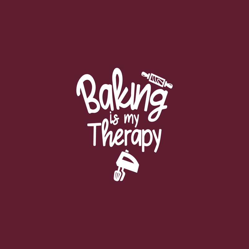 Vinyl Wall Art Decal - Baking Is My Therapy - 20" x 17" - Trendy Funny Quote Electric Mixer Design Sticker For Home Kitchen Office Restaurant Storefront Decor 1