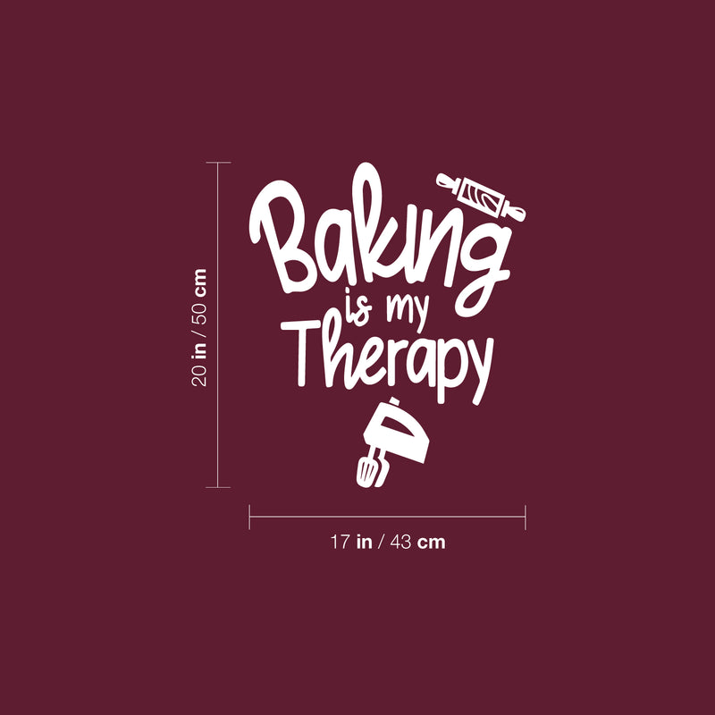 Vinyl Wall Art Decal - Baking Is My Therapy - 20" x 17" - Trendy Funny Quote Electric Mixer Design Sticker For Home Kitchen Office Restaurant Storefront Decor 4