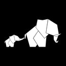 Vinyl Wall Art Decal - Geometric Elephant - 14" x 28.5" - Modern Minimal Figure Animal Design Sticker For Home Office Bedroom Living Room Window Store Decor 1