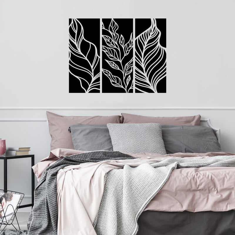 Vinyl Wall Art Decal - Leaves Rectangles - 39" x 30" - Minimal Plant Shapes Sticker For Home Bedroom Dining Room Store Office Living Room Decor 3