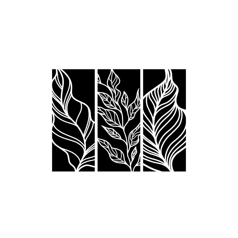 Vinyl Wall Art Decal - Leaves Rectangles - 39" x 30" - Minimal Plant Shapes Sticker For Home Bedroom Dining Room Store Office Living Room Decor 1
