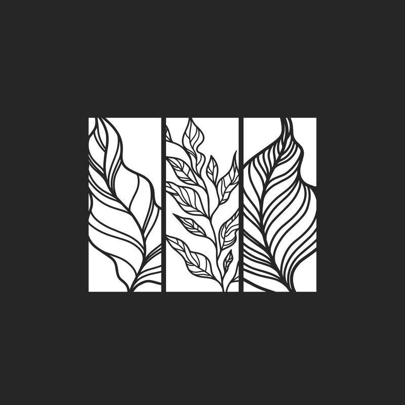 Vinyl Wall Art Decal - Leaves Rectangles - 39" x 30" - Minimal Plant Shapes Sticker For Home Bedroom Dining Room Store Office Living Room Decor 1