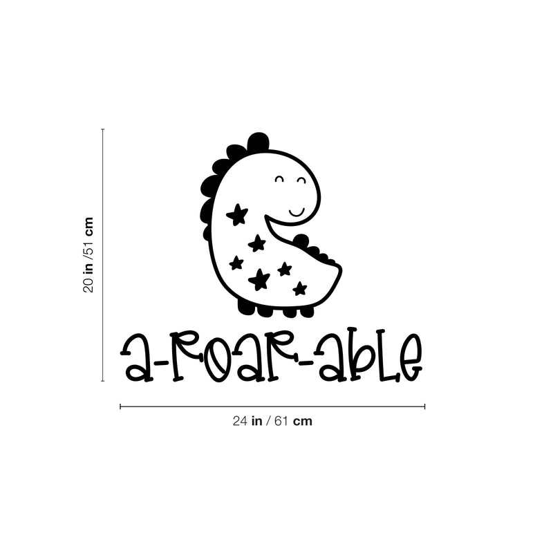 Vinyl Wall Art Decal - Aroarable - Trendy Inspirational Adorable Quote Cute Dinosaur Design Sticker For Children Bedroom Home Baby Nursery Daycare Kids Room Decor 4