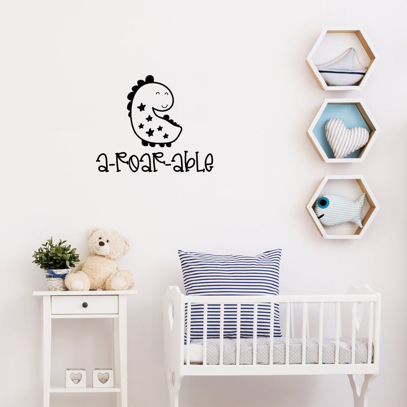 Vinyl Wall Art Decal - Aroarable - 20" x 24" - Trendy Inspirational Quote Cute Dinosaur Design Sticker For Children Bedroom Home Baby Nursery Daycare Kids Room Decor 2