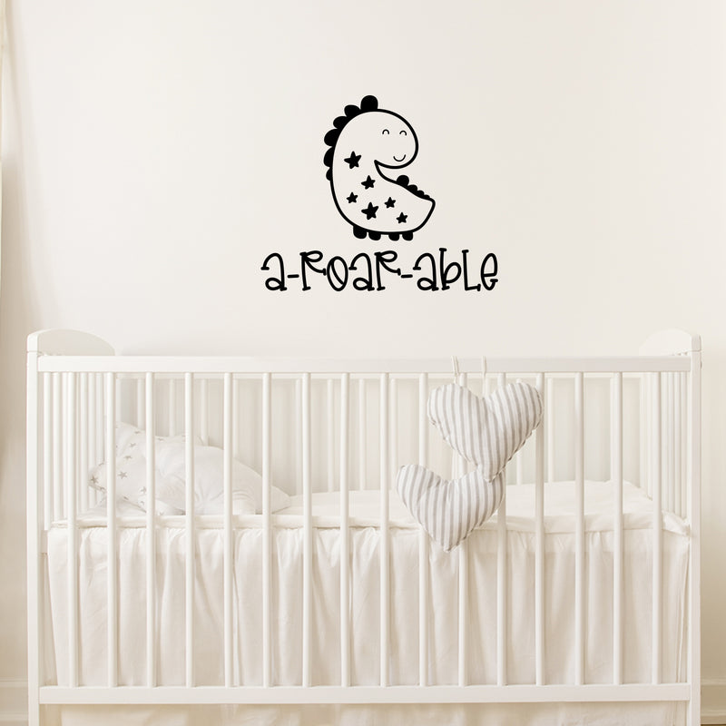 Vinyl Wall Art Decal - Aroarable - Trendy Inspirational Adorable Quote Cute Dinosaur Design Sticker For Children Bedroom Home Baby Nursery Daycare Kids Room Decor 3