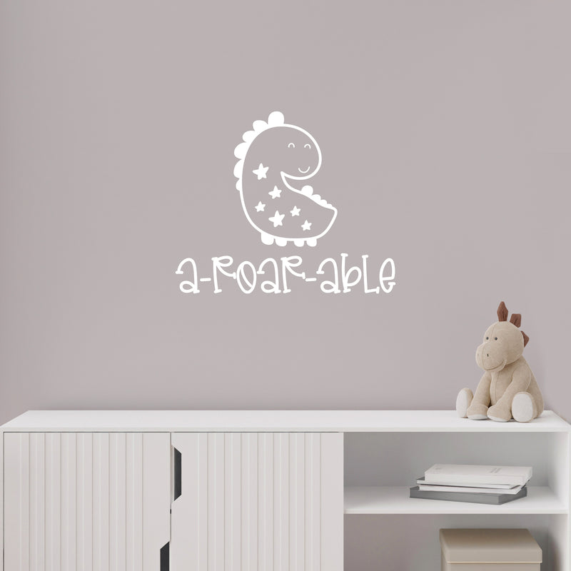 Vinyl Wall Art Decal - Aroarable - 20" x 24" - Trendy Inspirational Quote Cute Dinosaur Design Sticker For Children Bedroom Home Baby Nursery Daycare Kids Room Decor 3