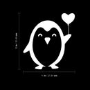 Vinyl Wall Art Decal - Penguin Balloon Heart - 12" x 11" - Trendy Inspirational Cute Animal Design Sticker For Children Bedroom Home Baby Nursery Daycare Kids Room Decor 4