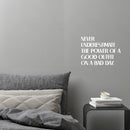 Vinyl Wall Art Decal - Never Underestimate The Power Of A Good Outfit On A Bad Day - 10" x 14" - Inspirational Quote Sticker For Closet Bedroom Boutique Beauty Saloon Office Decor 2