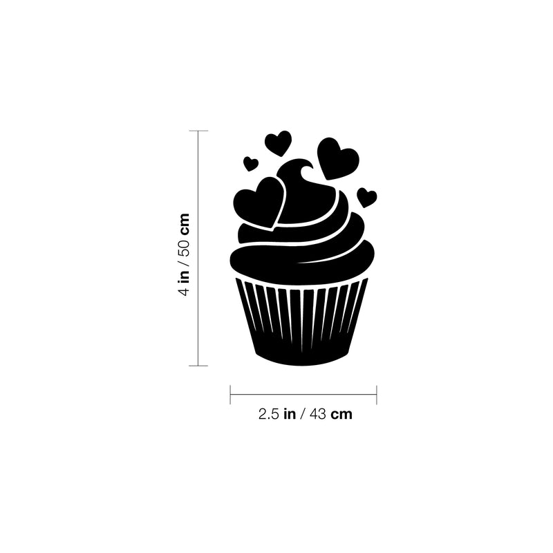 Vinyl Wall Art Decal - Cupcake - 4" x 2.5" - Trendy Cute Dessert Design Sticker For Home Office Kitchen Restaurant Laptop Mugs Thermos Notebook Bumper Sticker Decor 4