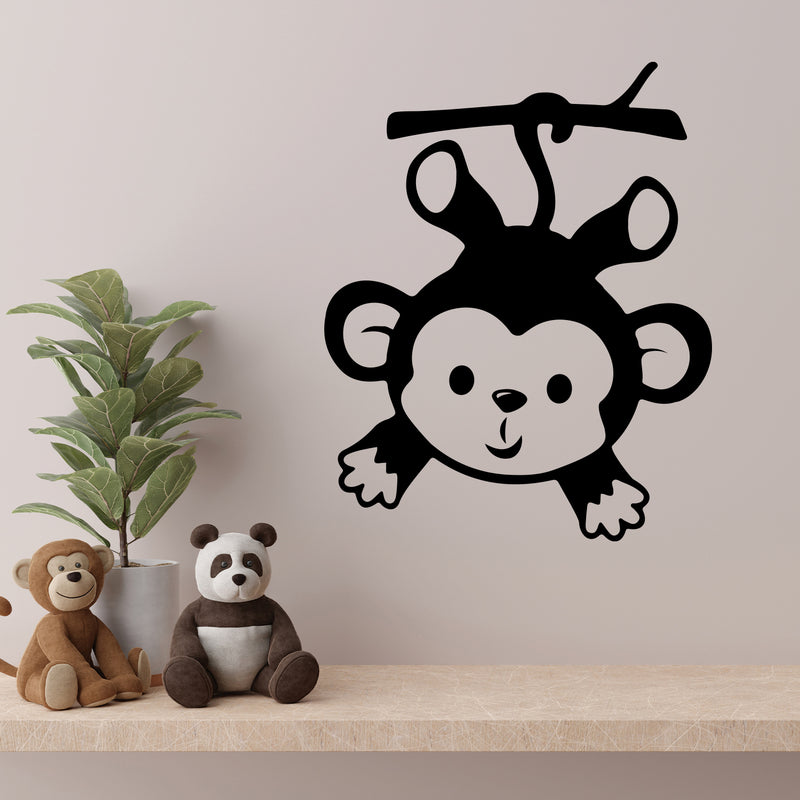 Vinyl Wall Art Decal - Little Monkey - Trendy Lovely Design Sticker For Home Toddlers Bedroom Baby's Nursery Playroom Daycare Kindergarten Decor 2