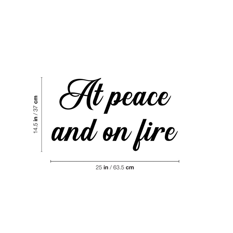 Vinyl Wall Art Decal - Art Peace And On Fire - 14.5" x 25" - Trendy Fun Inspiring Positive Good Vibes Quote Sticker For Home Bedroom Living Room Closet School Office Coffee Shop Decor 4