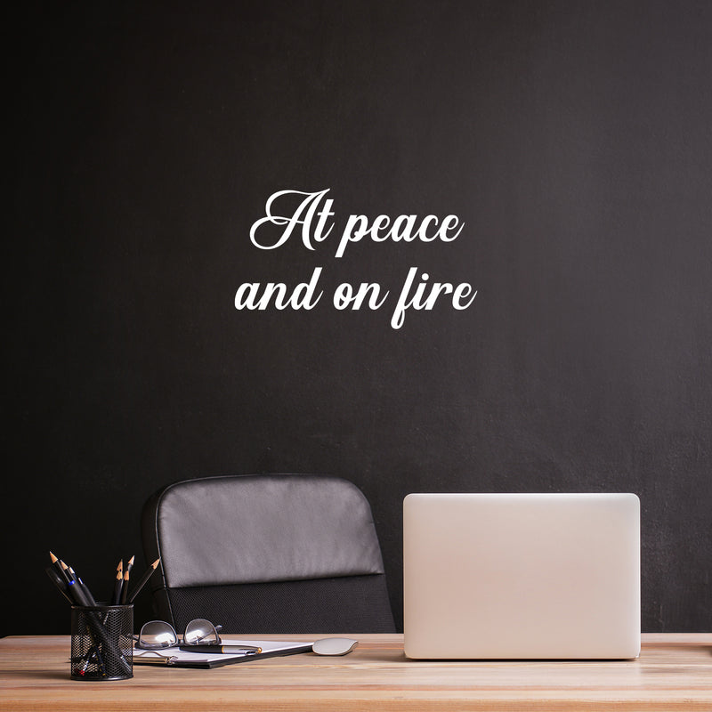 Vinyl Wall Art Decal - Art Peace And On Fire - 14.5" x 25" - Trendy Fun Inspiring Positive Good Vibes Quote Sticker For Home Bedroom Living Room Closet School Office Coffee Shop Decor 2