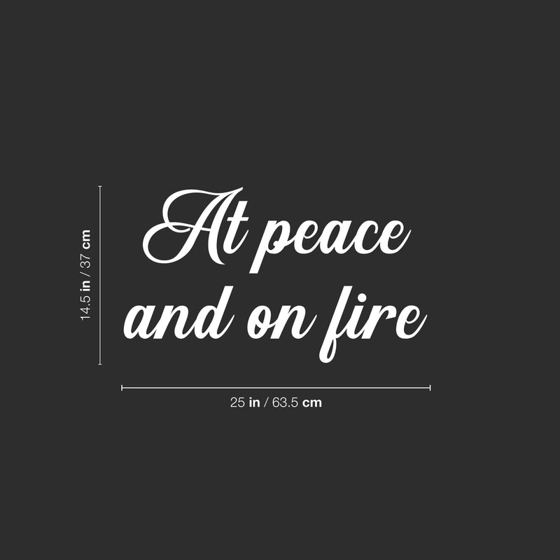 Vinyl Wall Art Decal - Art Peace And On Fire - 14.5" x 25" - Trendy Fun Inspiring Positive Good Vibes Quote Sticker For Home Bedroom Living Room Closet School Office Coffee Shop Decor 4