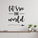 Vinyl Wall Art Decal - Let's See The World - 14" x 17.5" - Airplane Icon Trendy Motivational Travel Quote Sticker For Travelers Home Bedroom Living Room Work Office Store Decor 2