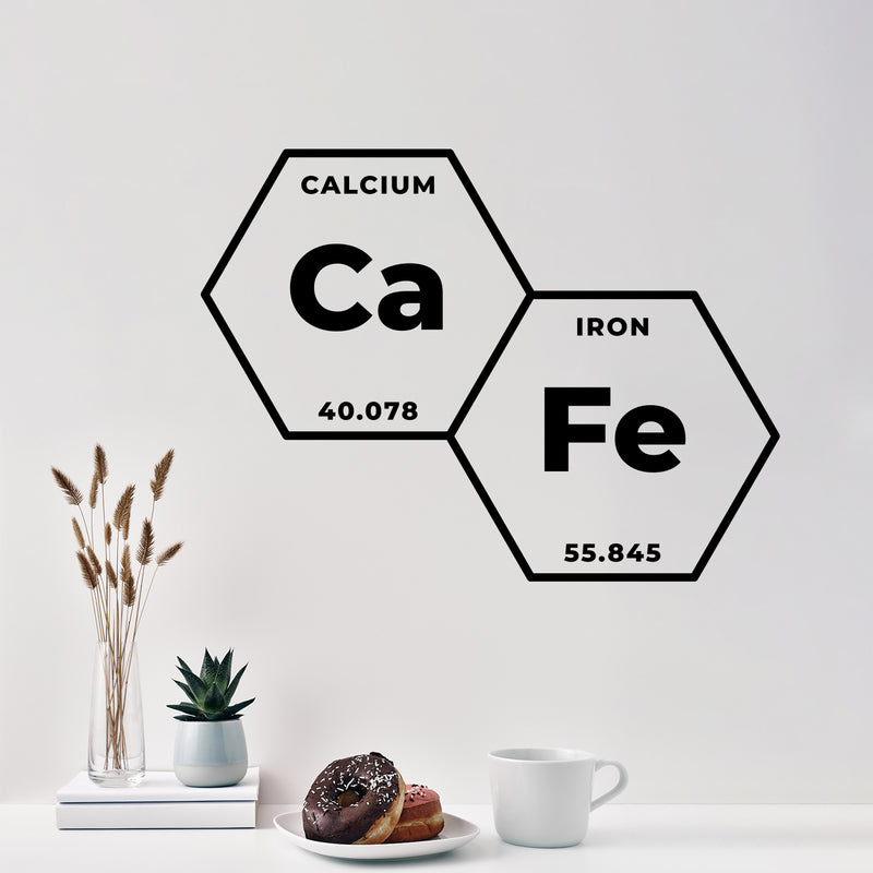 Vinyl Wall Art Decal - Ca Fe Formula - 11" x 15" - Trendy Chemistry Element Spanish Design Sticker For Home Office Kitchenette Coffee Shop Restaurant Storefront Decor 2