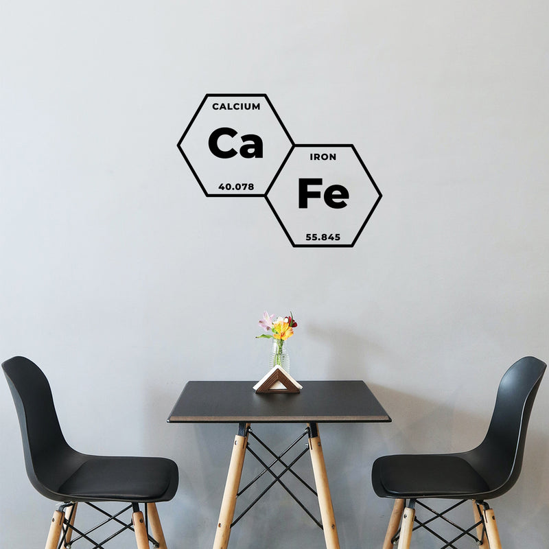 Vinyl Wall Art Decal - Ca Fe Formula - 11" x 15" - Trendy Chemistry Element Spanish Design Sticker For Home Office Kitchenette Coffee Shop Restaurant Storefront Decor 3