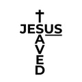Vinyl Wall Art Decal - Jesus Saved - Modern Inspirational Lovely Faith Quote Sticker For Home Bedroom Closet Living Room Family Room Religious Center Storefront Decor 1