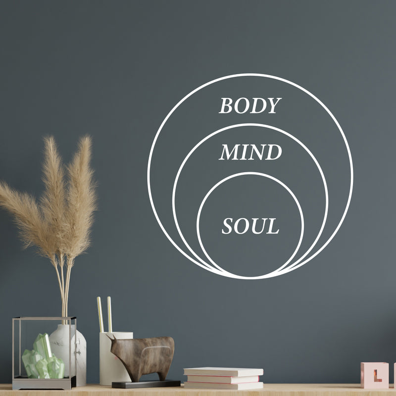 Vinyl Wall Art Decal - Body Mind Soul - Trendy Motivational Positive Healthy Quote Sticker For Office Workout Room Yoga CrossFit Center Gym Fitness Lifestyle Decor 5