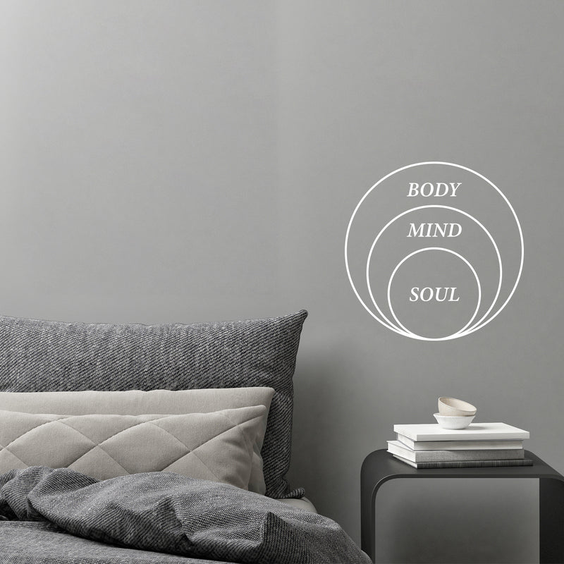 Vinyl Wall Art Decal - Body Mind Soul - 12" x 12" - Trendy Motivational Positive Healthy Quote Sticker For Office Workout Room Yoga CrossFit Center Gym Fitness Lifestyle Decor 3