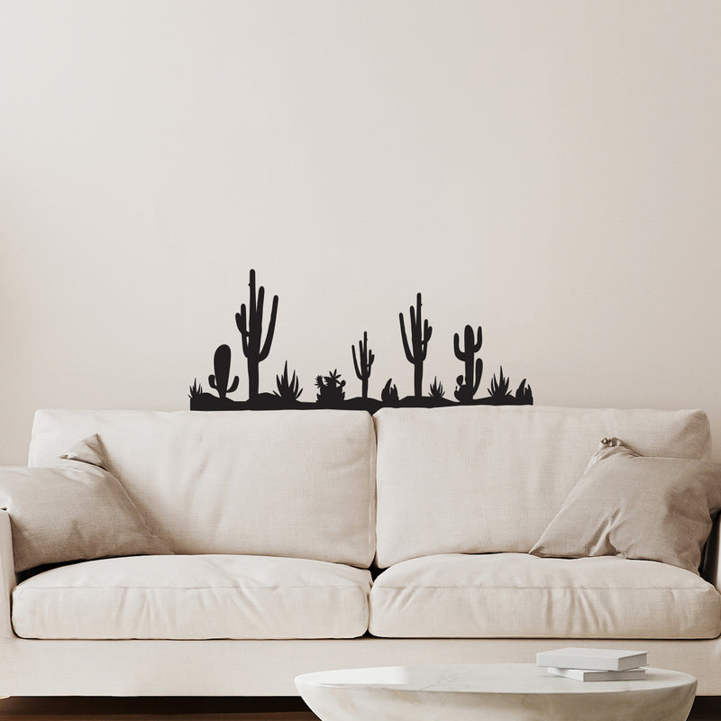 Vinyl Wall Art Decal - Desert - - Desert Plants Trendy Nature Design For Cactus Lovers Home Office Living Room Bedroom Wildflowers Store Decor 2