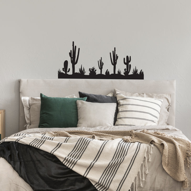 Vinyl Wall Art Decal - Desert - 20" x 46.5" - Desert Plants Trendy Nature Design For Cactus Lovers Home Office Living Room Bedroom Wildflowers Store Decor 3