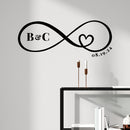 Vinyl Wall Art Decal - Custom Couples Infinite Love - 8" x 20.5" - Modern Inspiring Sweet Lovely Design Sticker For Home Couples Bedroom Entry Door Windows Wedding Reception Hall Decor 3