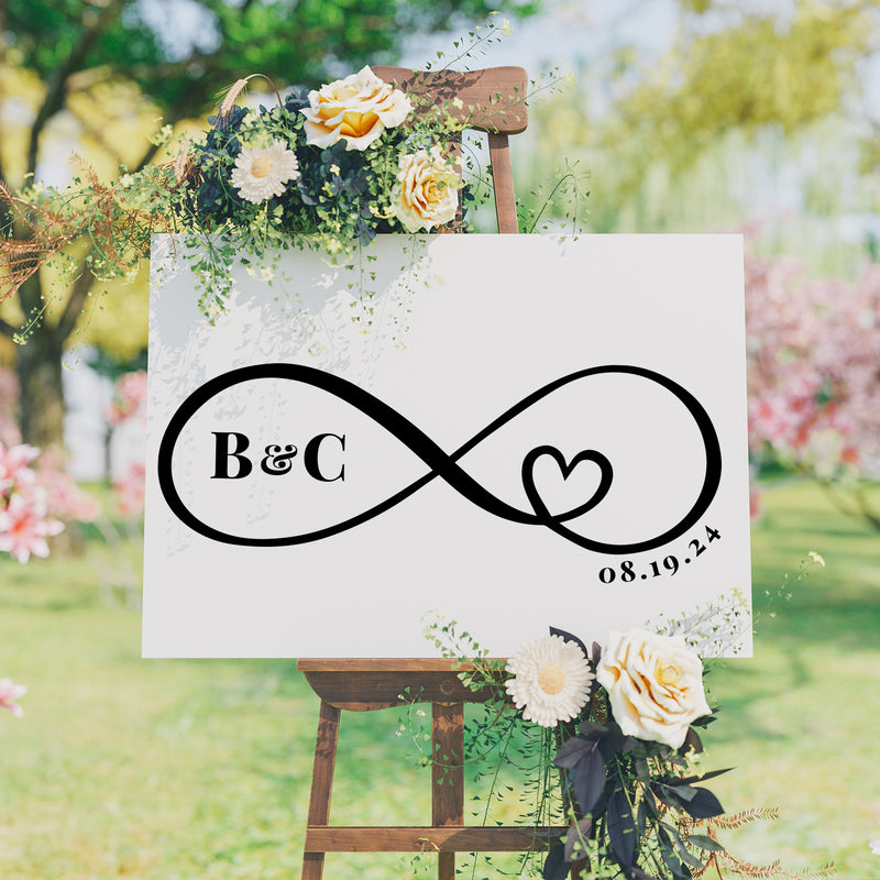 Vinyl Wall Art Decal - Custom Couples Infinite Love - - Modern Inspiring Sweet Lovely Design Sticker For Home Couples Bedroom Entry Door Windows Wedding Reception Hall Decor 2