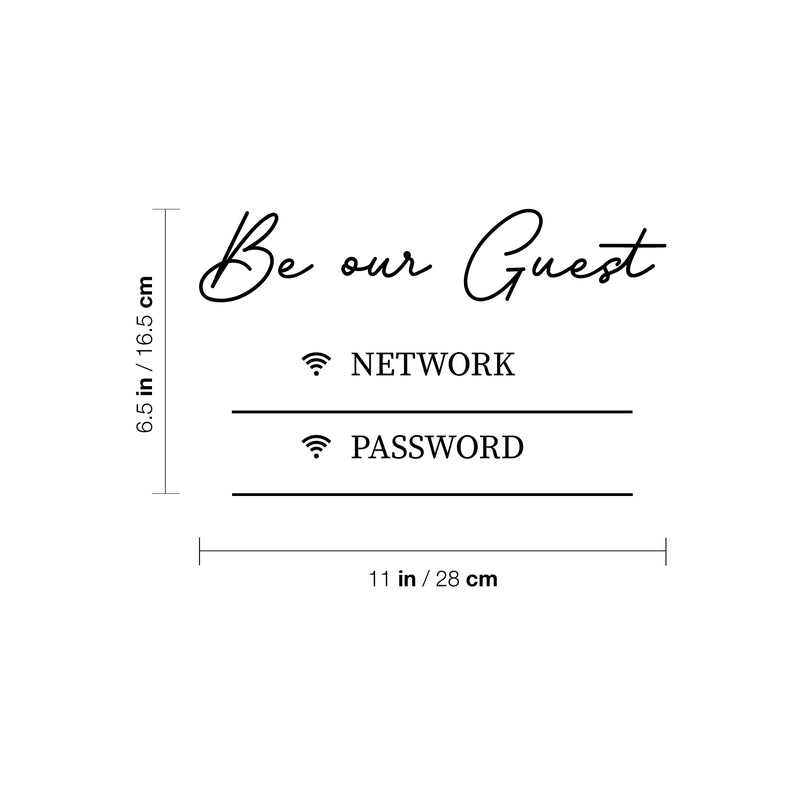 Vinyl Wall Art Decal - Custom WiFi & Password Sign - 6.5" x 11" - Modern Elegant Custom Internet WiFi Design Quote Sticker For Home  Office Restaurant Windows Coffee Shop Storefront Decor 4