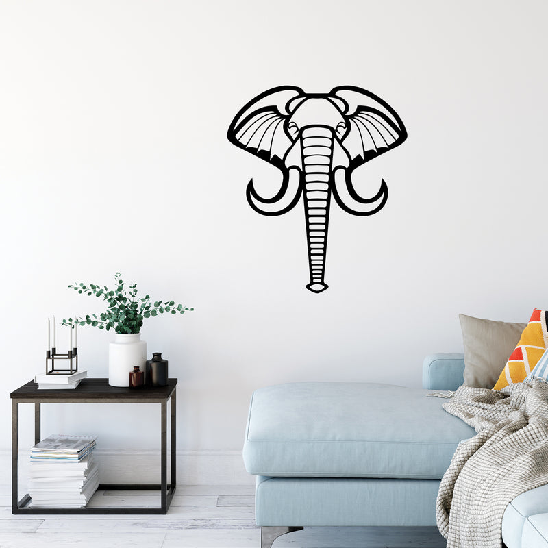 Vinyl Wall Art Decal - Geometric Elephant - - Modern Minimal Figure Animal Design Sticker For Home Office Bedroom Living Room Window Store Decor 3