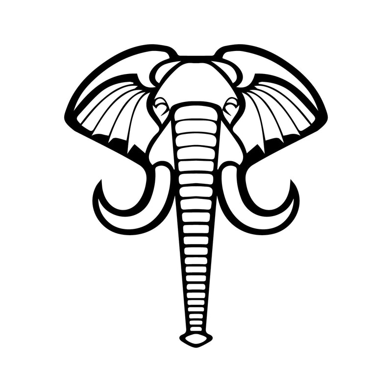 Vinyl Wall Art Decal - Geometric Elephant - 19" x 16.5" - Modern Minimal Figure Animal Design Sticker For Home Bedroom Playroom School Classroom Office Coffee Shop Storefront  Decor 1