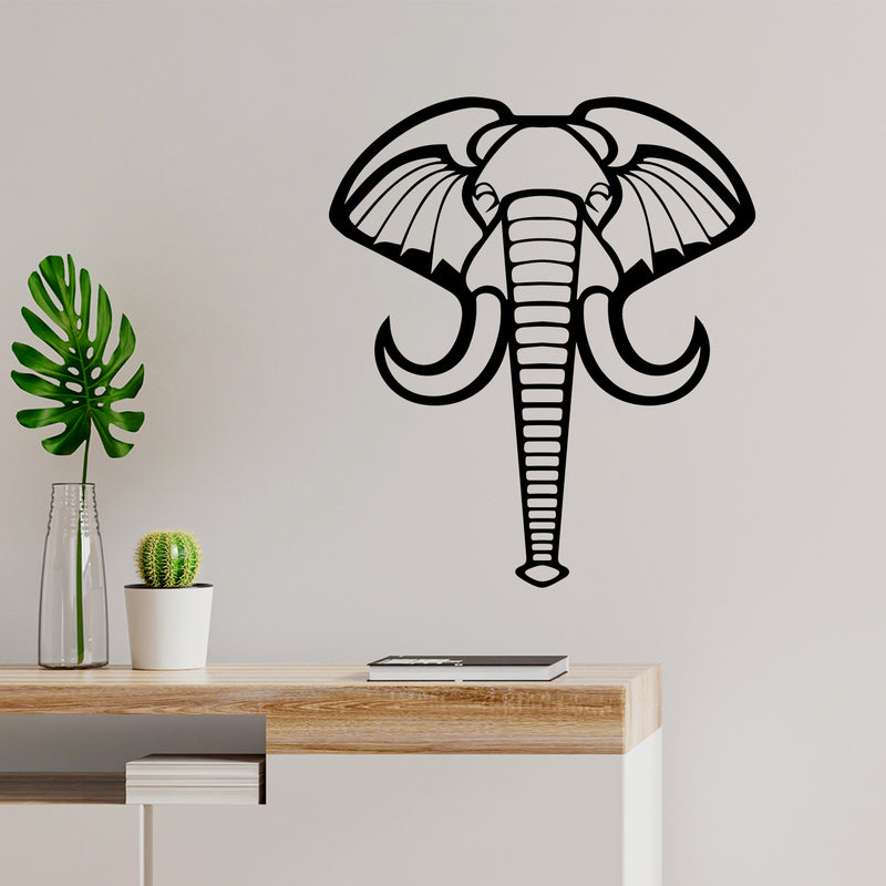 Vinyl Wall Art Decal - Geometric Elephant - 19" x 16.5" - Modern Minimal Figure Animal Design Sticker For Home Bedroom Playroom School Classroom Office Coffee Shop Storefront  Decor 2