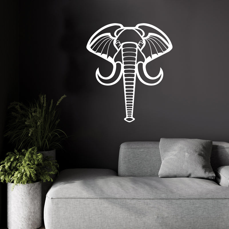 Vinyl Wall Art Decal - Geometric Elephant - 19" x 16.5" - Modern Minimal Figure Animal Design Sticker For Home Bedroom Playroom School Classroom Office Coffee Shop Storefront  Decor 3