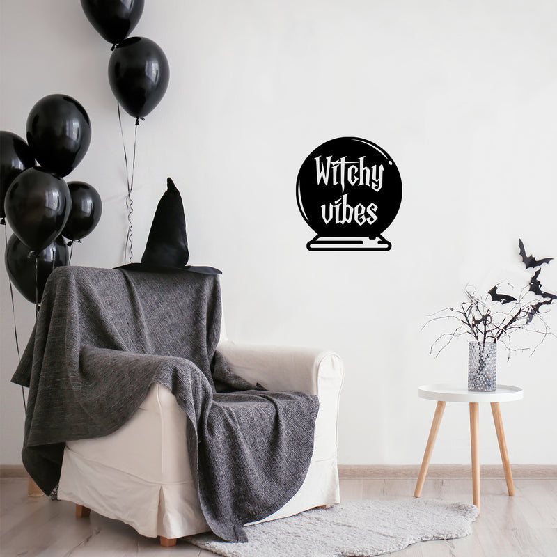 Vinyl Wall Art Decal - Witchy Vibes - 21. Trendy Lovely Funny Seasonal Design Sticker For Home Family Room Windows Entry Doors Office Coffee Shop School Spooky Decor 3