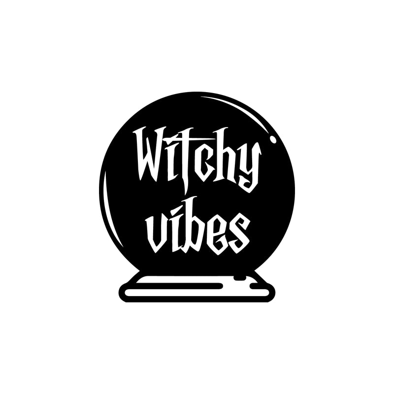 Vinyl Wall Art Decal - Witchy Vibes - 21. Trendy Lovely Funny Seasonal Design Sticker For Home Family Room Windows Entry Doors Office Coffee Shop School Spooky Decor 1