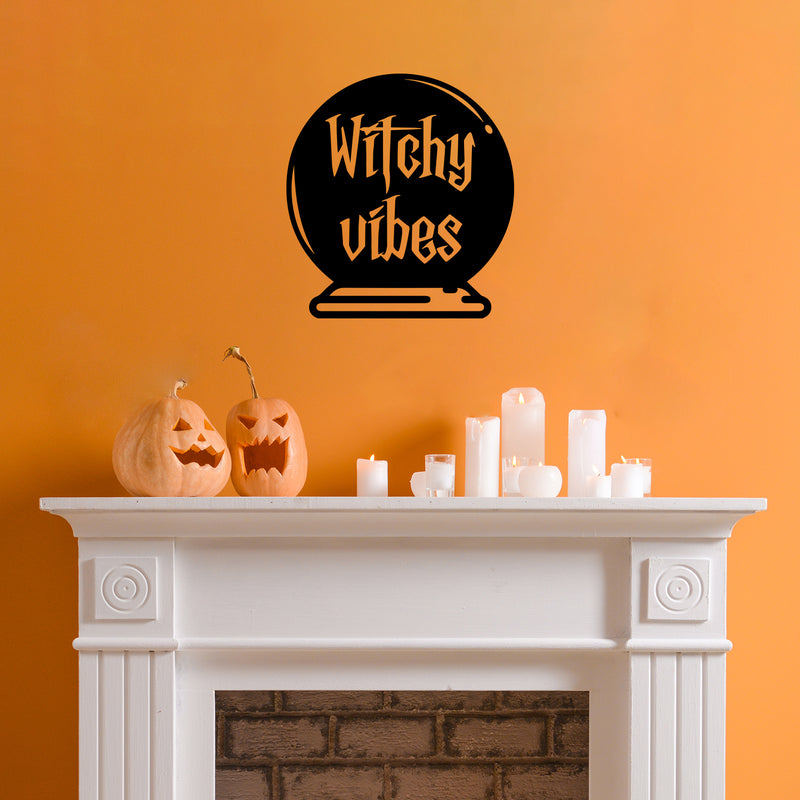 Vinyl Wall Art Decal - Witchy Vibes - 21.5" x 20" - Trendy Lovely Funny Seasonal Design Sticker For Home Family Room Windows Entry Doors Office Coffee Shop School Spooky Decor 2