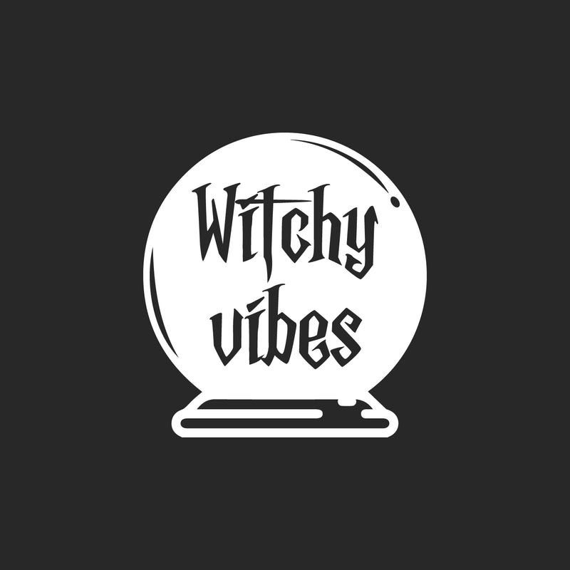 Vinyl Wall Art Decal - Witchy Vibes - 21.5" x 20" - Trendy Lovely Funny Seasonal Design Sticker For Home Family Room Windows Entry Doors Office Coffee Shop School Spooky Decor 1