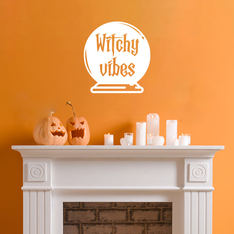 Vinyl Wall Art Decal - Witchy Vibes - 21.5" x 20" - Trendy Lovely Funny Seasonal Design Sticker For Home Family Room Windows Entry Doors Office Coffee Shop School Spooky Decor 2