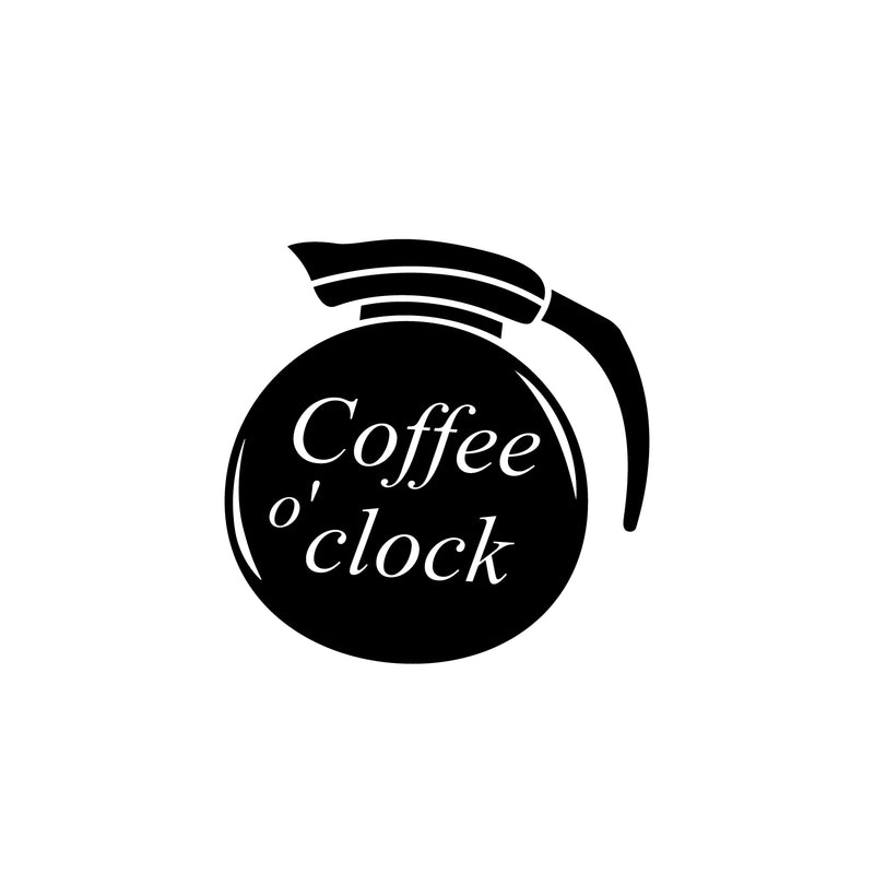 Vinyl Wall Art Decal - Coffee O' Clock - Modern Fun Caffeine Lovers Cool Design Sticker For Home Living Room Kitchen Office Coffee Shop Restaurant Storefront Decor 2