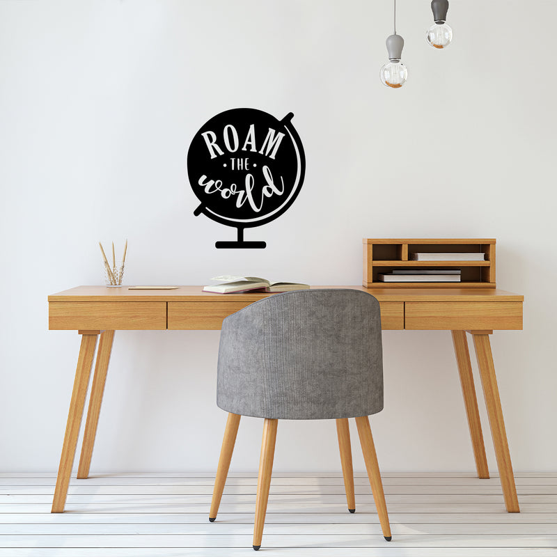 Vinyl Wall Art Decal - Roam The World - 12" x 10" - Modern Fun Inspiring Lovely Good Vibes Quote Sticker For Home Bedroom Livingroom Office Boutique Coffee Shop Storefront Decor 3