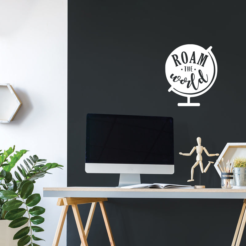 Vinyl Wall Art Decal - Roam The World - 12" x 10" - Modern Fun Inspiring Lovely Good Vibes Quote Sticker For Home Bedroom Livingroom Office Boutique Coffee Shop Storefront Decor 3